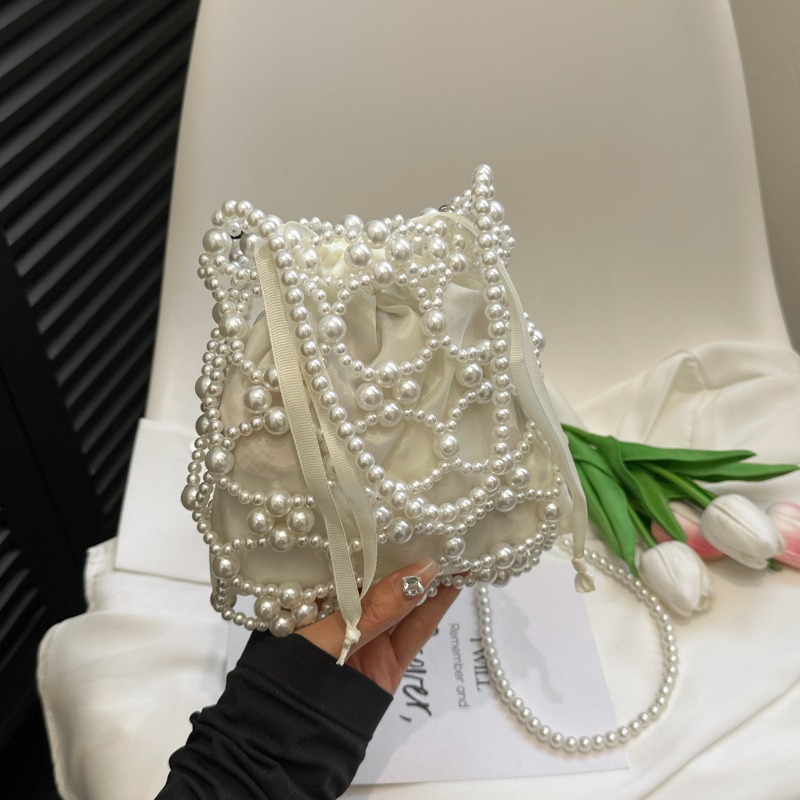 Branco beading balde ombro e c - Luxury Bags On Sales avaliação e preço